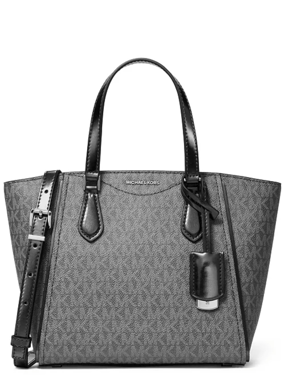 โจMichael Kors Taryn Signature MK Gray Small Convertible Tote Crossbody Purse